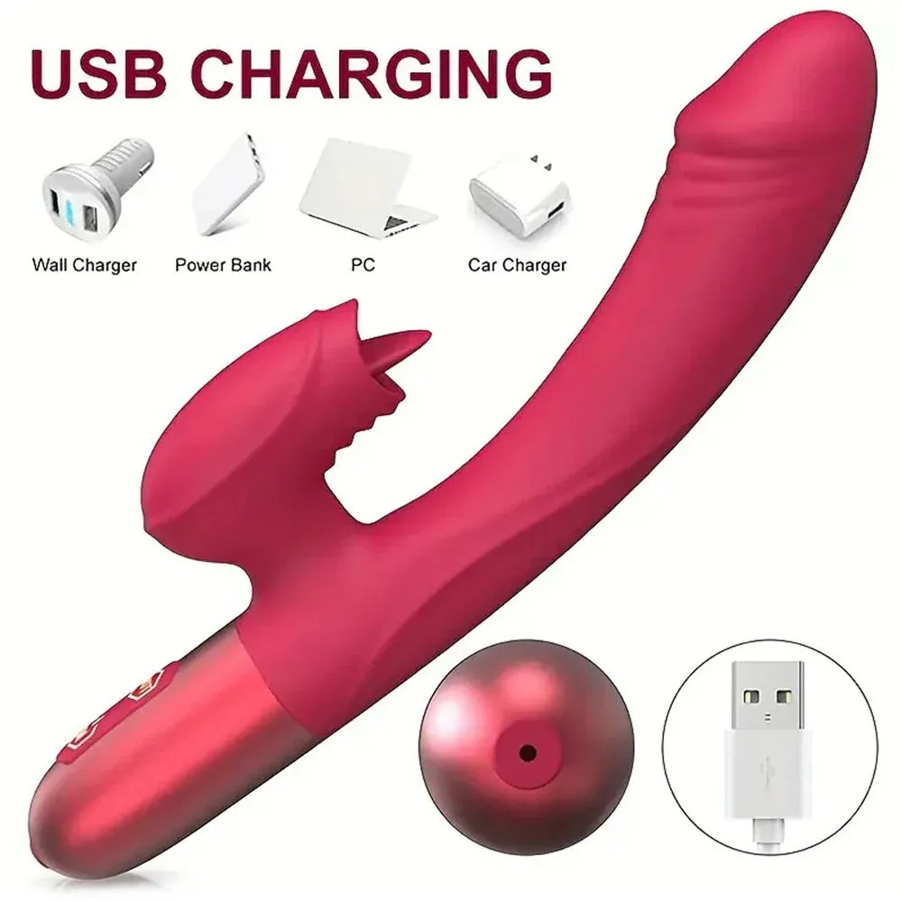 Intense G-Spot Rabbit Vibrator with Clit Stimulator-4