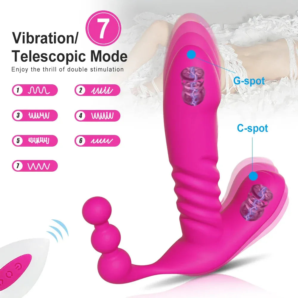 Wireless Thrusting Dildo for Women - Clitoral & Anal Stimulation-1